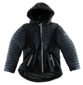 Tommy Hilfiger schwarze gesteppte Cinch Taille Kapuze warm kuschelig gefütterte Jacke Damen XL - Bild 1 von 5