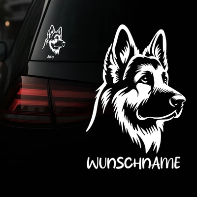 UNIDAMO Auto Aufkleber | Deutscher Schäferhund Wunschname | Personalisiert Sticker 58