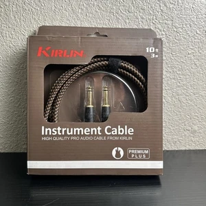 XLR Microphone Cable - Woven Charcoal Gray 10ft Kirlin Male to Female-20AWG New - Picture 1 of 2