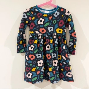 Hanna Andersson Floral Multicolor Kids Dress Long Sleeve size 4 - Picture 1 of 7