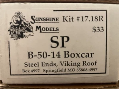 RARE HO Resin Sunshine SP Southern Pacific B-50-14 Steel Ends Boxcar Kit - Image 1 of 4