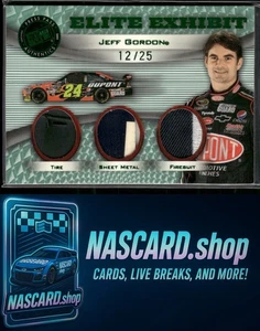 Press Pass Showcase Jeff Gordon Elite Exhibit Triple Memorabilia Verde #/25 2009 - Imagen 1 de 2