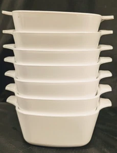 7 Corning Ware Weiß Zierliche Pfannen Auflaufformen P-43-B 22 Unzen - Bild 1 von 4