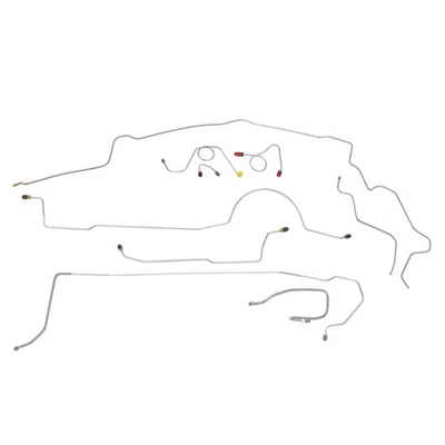 1971 Dodge Challenger conjunto completo de linha de freio a disco elétrico 2 peças F a R aço inoxidável - Imagem 1 de 4