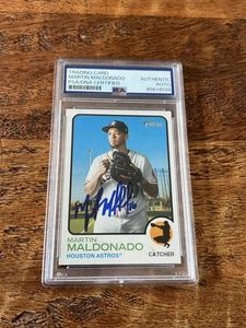 Martin Maldonado IP Signed Topps Heritage Card Psa Dna Slab Autographed Astros - Picture 1 of 3