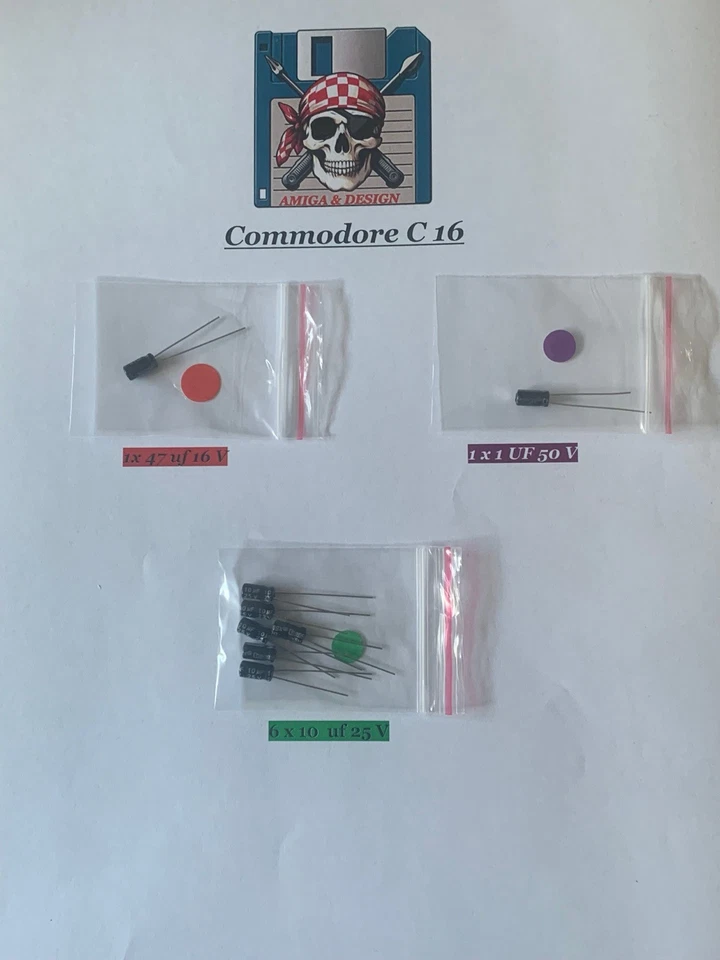 🕹️ Commodore C16   - Elkos Kondensatoren -Recap 🕹️ - Bild 1 von 2