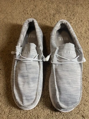 Mocasines Reef Para Hombre Talla 10 Gris Sin Cordones Cojín Costa Malla Surf Skate Grunge Foto 1 de 4