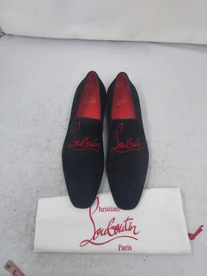 CHRISTIAN LOUBOUTIN EU 41 US 8 MEN NEW Black Dandelion Strass Suede Logo Loafer - Image 1 of 4