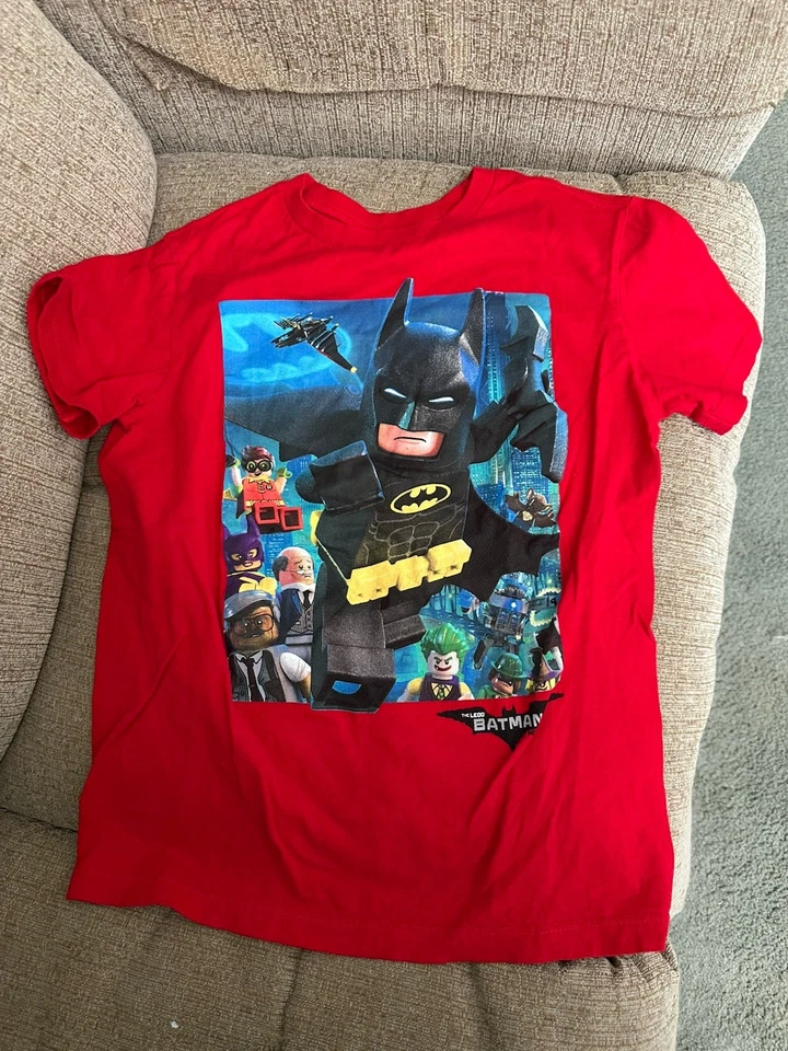 THE LEGO BATMAN Movie Boys T-Shirt Red New Large - Image 1 of 2