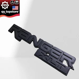 Matte Black For 1993-2005 Ranger XLT Fender Side Emblem Badge Symbol W/ Stub - Picture 1 of 8
