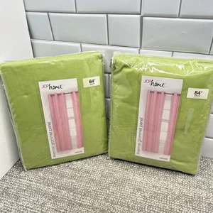JC Penney Grommet Curtains Set Of 2 Panels New Split Pea Color 40 X 84 NOS VTG - Picture 1 of 8
