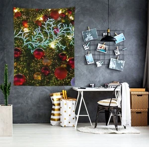3D Weihnachten Xmas C95 Wandteppich zum Aufhängen Stoff Wandbild Foto Ann - Picture 1 of 5