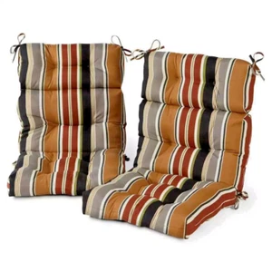2 PACK - Brick Stripe 44-in x 22-in Outdoor High Back Chair Cushion - Picture 1 of 2