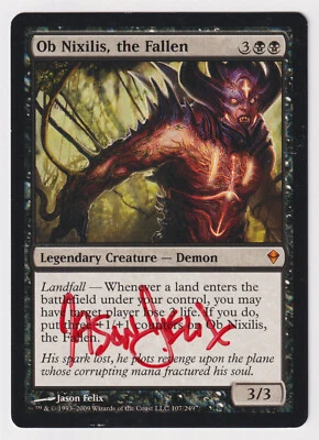 Red Signed Ob Nixilis, the Fallen MP Zendikar Artist Jason Felix 2009 MTG Magic! - Image 1 of 2