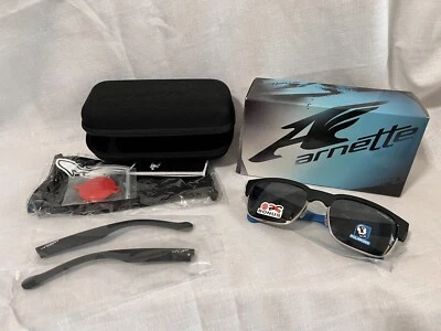Nuevas Gafas de Sol Arnette Dean Negro Azul Polarizado ACES brazos extra 4205-2268/81 Foto 1 de 4