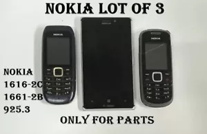 Nokia Lote de 3 Celulares Surtidos para Piezas, Chatarra, Intercambio o Recuperación de Oro - Imagen 1 de 3