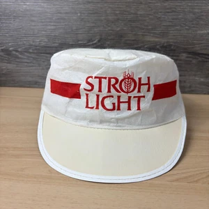 Vintage Stroh Light Hat Fitted White Red Painters Paper Cap - Picture 1 of 9