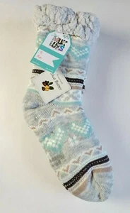 Muk Luks Womens Cabin Socks Shea Butter Non-Skid Bottom Fair Isle Size S/M New - Picture 1 of 6