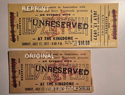 Led Zeppelin Unused Concert Ticket July 17 1977 Kingdome Seattle Complete 200 - Image 1 of 4