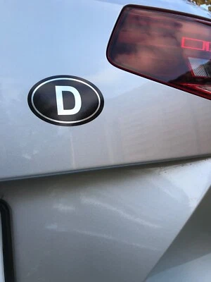 4x D-Schild Auto Aufkleber PKW KFZ Länderkennung Deutschland | EDEL IN SILBER - Image 1 of 2