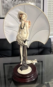 Giuseppe Armani Art Deco Dame Figur Lampe Italien Florenz 1987 23" - Bild 1 von 15