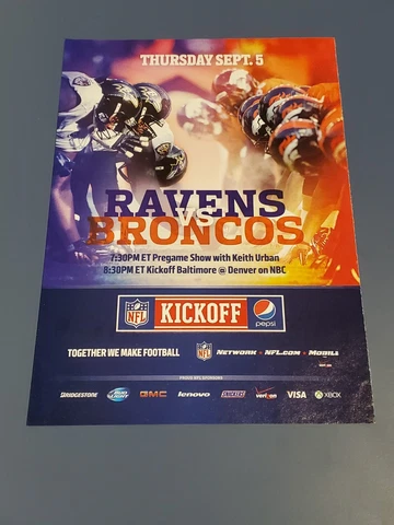 DENVER BRONCOS/ BALTIMORE RAVENS NFL KICKOFF Poster Print Ad Photo Keith Urban Cover