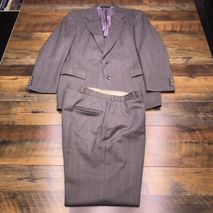 Vintage Austin Reed Suit 44R Gray Pants 35x29 2 Piece Wool - Picture 1 of 24