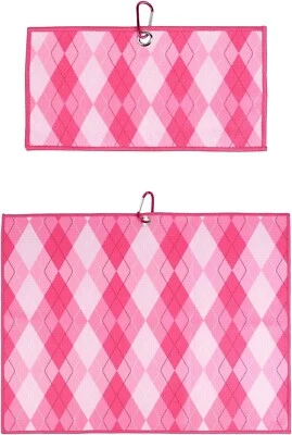 SYREN Premium Pink Diamond Golf Microfiber Towel - Ideal Golf Accessories with clip
