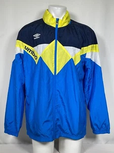 UMBRO Blue Full Zip Windbreaker Colorblock Soccer Track Jacket Men's XL - Picture 1 of 11