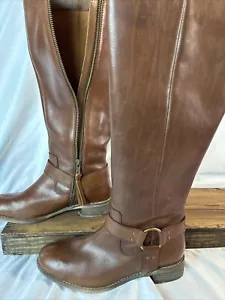 Y2K Diba Women’s Size 7 Knee High Faux Leather Gogo Round Toe Heel Boots - Picture 1 of 10
