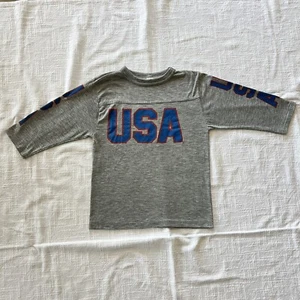 Camiseta vintage de una sola puntada EE. UU. estilo jersey gris patriótica para mujer pequeña - Imagen 1 de 14