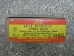 NEW qty. 4 IDEAL fuse reducer model FR-663 cat 33-025 600volt 60a to 30a holder - Picture 1 of 4