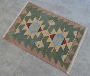 2x3 ft rug Oushak Kilim Rug. Hand-Made Small Area Rug NEW Turkish Rug 58 x 83 cm - Picture 1 of 5