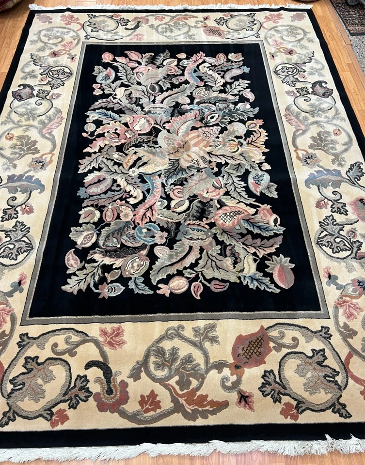 8' x 10'8" Karastan Modern Design Oriental Rug - Black - Full Pile - Image 1 of 4