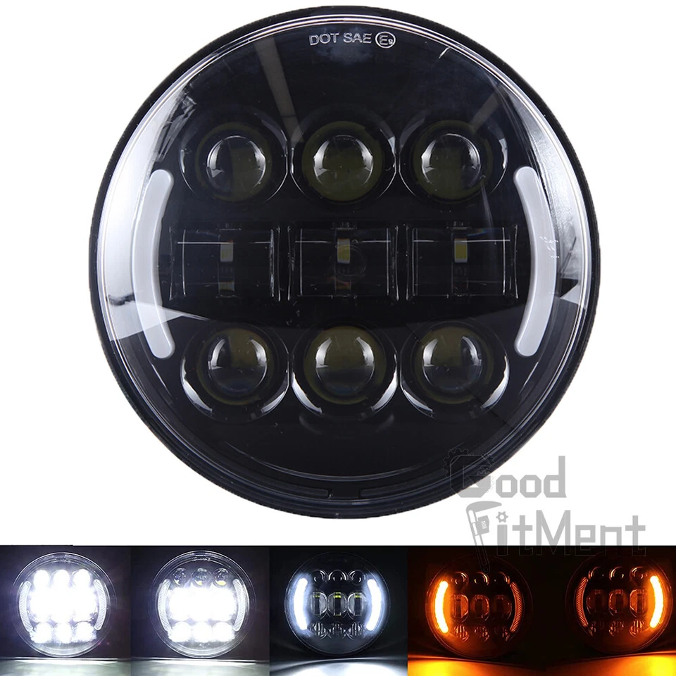 Farol de LED 5-3/4" sinal de seta 5,75" para Harley Davidson Sportster XL 1200 883 - Imagem 1 de 4