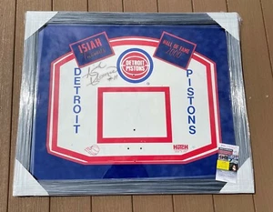 Tablero trasero de madera Isiah Thomas enmarcado firmado de los Detroit Pistons certificado certificado de autenticidad - Imagen 1 de 3