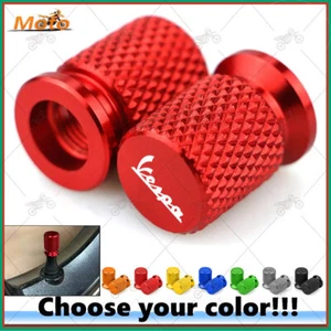 CNC Wheel Tire Valve Stem Caps Cover For Piaggio Vespa GTS GTV LX 60 125 250 300 - Picture 1 of 6