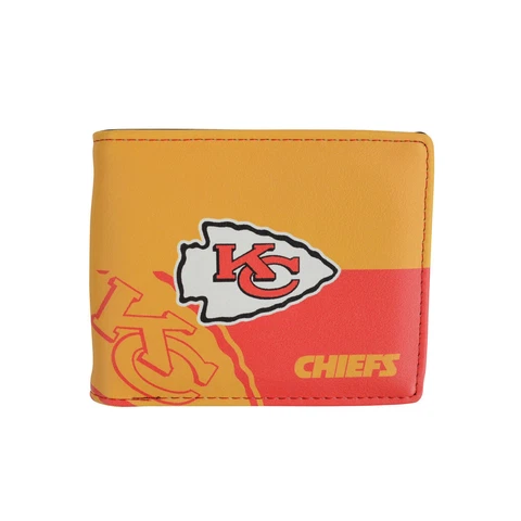Kansas City Chiefs  NFL Men's Printed Logo Leather Bi-Fold Wallet Cover