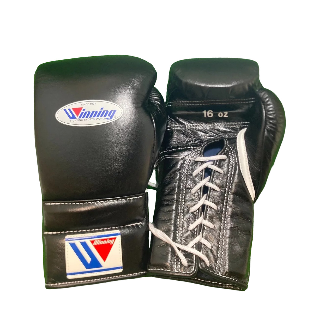 Winning Boxing Gloves 12oz 14oz 16oz Black Lace-up type With
