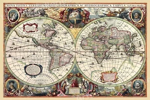 1630 Historic Old World Illlustrated Vintage Map - 16x24 - Picture 1 of 3