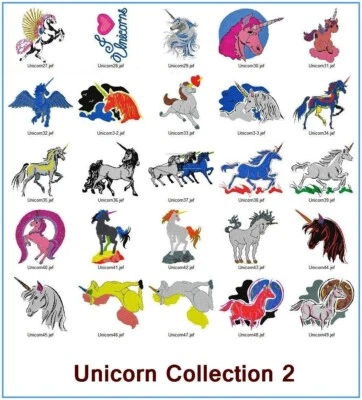 Unicorn Collection 2 - 25 Nice Cute Embroidery Design - will post a CD to you. - image 1 of 4