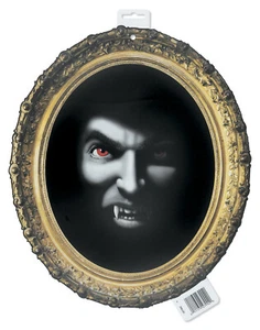 Unique Two Sided Vampire Halloween 16.5" Printed Cutout, Black Gray White Red - Picture 1 of 1