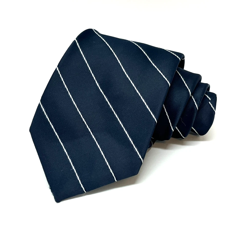 Corbata de cuello Brittania vintage para hombre - azul marino blanco a rayas ancho clásico Foto 1 de 4