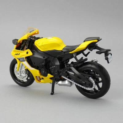 1:18 Yamaha YZF-R1 Motorcycle Model Diecast Toy Vehicle for Kids Boys Yellow - Image 1 of 4