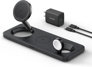 Anker Station de Charge Sans Fil 3 en 1 Pliable 15W Chargeur Certifié Qi2|Reconditionné - Photo 1 sur 6