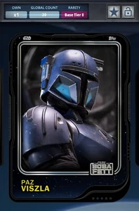Topps Star Wars Card Trader 2025 Paz Viszla S2 T8 Black Base 75cc Digital - Picture 1 of 2