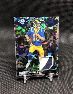 2019 Panini Day Football Jared Goff /25 CRACKED ICE 3 COLOR JERSEY PATCH SSP #12 - Picture 1 of 18