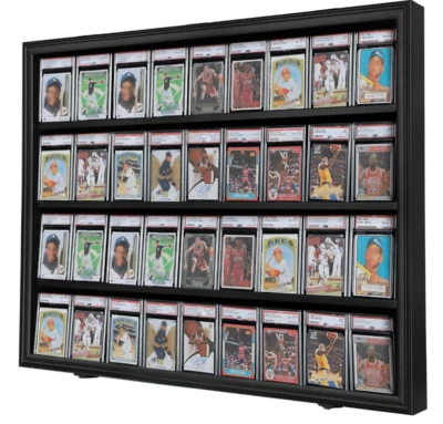 SBOITFLMM 36 Graded Sports Card Display Case, Large Lockable Baseball Card Display Cabinet
