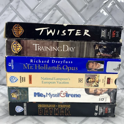 Vintage '90s LOT of 6 (VHS) Twister, Training Day, Batman,  European Vacation - Image 1 of 4