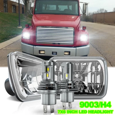 Par de faros LED 7x6'' 5x7" Hi/Lo Fit Freightliner FL50 FL60 FL70 FL80 MT45 Foto 1 de 4